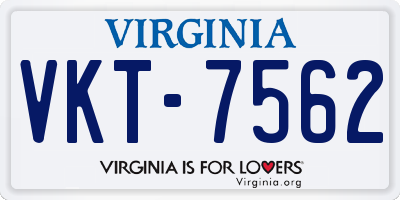 VA license plate VKT7562
