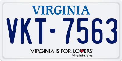 VA license plate VKT7563