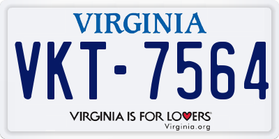 VA license plate VKT7564