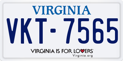 VA license plate VKT7565