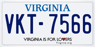 VA license plate VKT7566