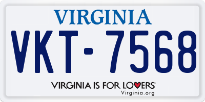 VA license plate VKT7568