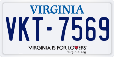 VA license plate VKT7569