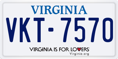 VA license plate VKT7570