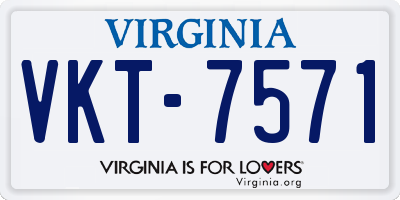 VA license plate VKT7571