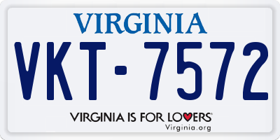 VA license plate VKT7572
