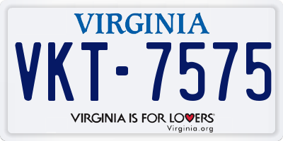 VA license plate VKT7575