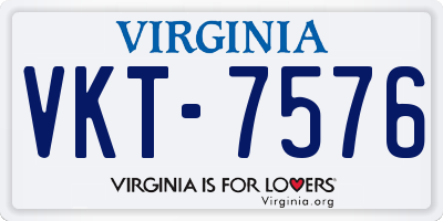 VA license plate VKT7576
