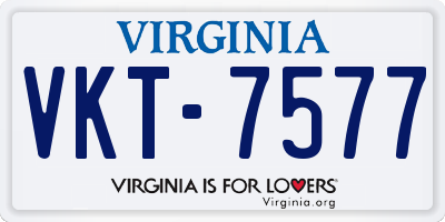 VA license plate VKT7577