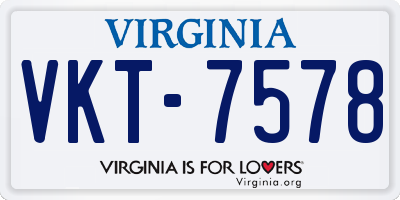 VA license plate VKT7578