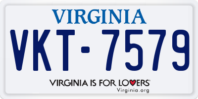 VA license plate VKT7579