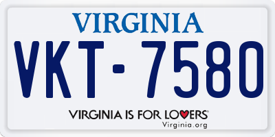 VA license plate VKT7580