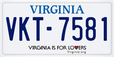 VA license plate VKT7581