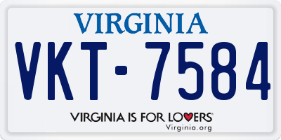 VA license plate VKT7584