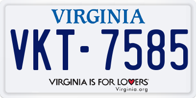 VA license plate VKT7585