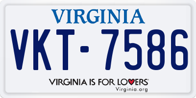 VA license plate VKT7586
