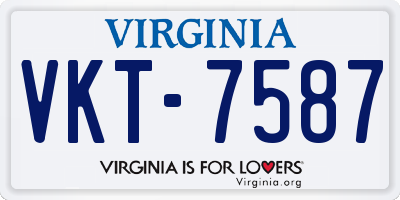 VA license plate VKT7587