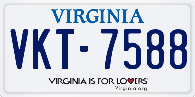 VA license plate VKT7588