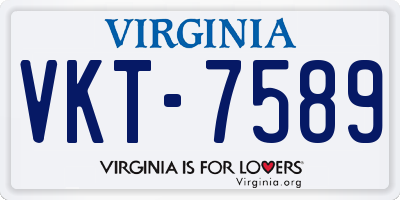 VA license plate VKT7589