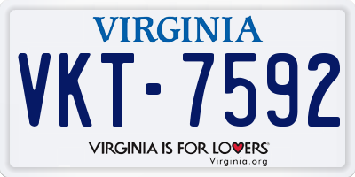 VA license plate VKT7592