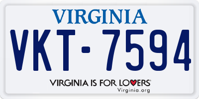 VA license plate VKT7594