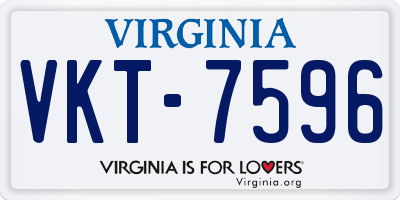 VA license plate VKT7596