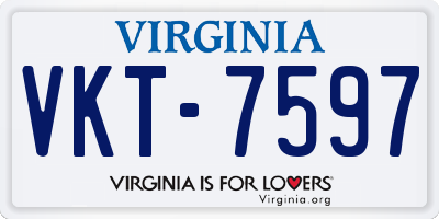VA license plate VKT7597
