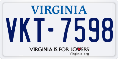 VA license plate VKT7598
