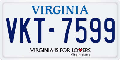 VA license plate VKT7599