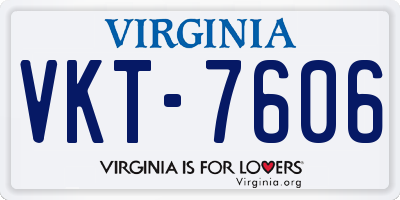 VA license plate VKT7606