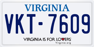 VA license plate VKT7609