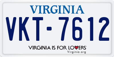 VA license plate VKT7612