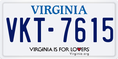 VA license plate VKT7615