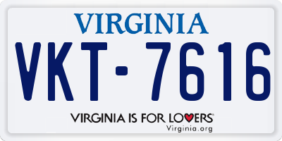 VA license plate VKT7616