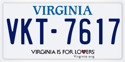 VA license plate VKT7617