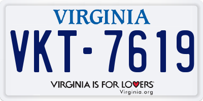 VA license plate VKT7619