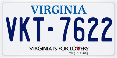 VA license plate VKT7622