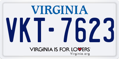 VA license plate VKT7623
