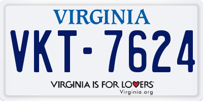 VA license plate VKT7624