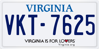 VA license plate VKT7625