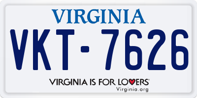 VA license plate VKT7626