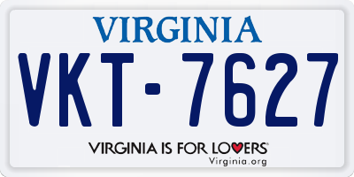VA license plate VKT7627