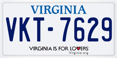 VA license plate VKT7629