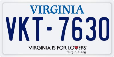 VA license plate VKT7630
