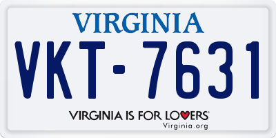 VA license plate VKT7631