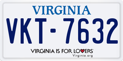 VA license plate VKT7632
