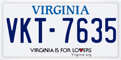 VA license plate VKT7635