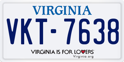 VA license plate VKT7638