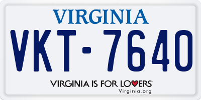 VA license plate VKT7640