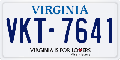 VA license plate VKT7641